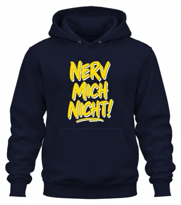 Obrázok produktu pre Mikina s kapucňou, nápis "Nervujte ma", vtipný slogan, pre introvertov, tmavomodrá, veľkosť L