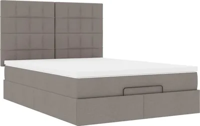 Produktbild von Ottoman-Bett mit Matratze Taupe 140x200 cm Stoff