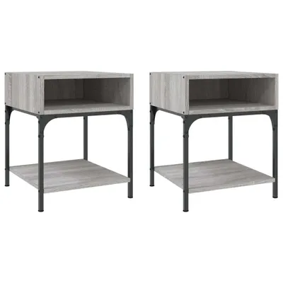 Produktbild von Nachttische 2 Stk. Grau Sonoma 40x41x50 cm Holzwerkstoff