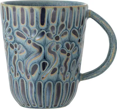 Produktbild von Bloomingville Becher SAMSIN Blau mit Henkel Keramik Tasse Kaffeebecher