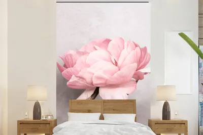 Produktbild von MuchoWow® Fototapete für Wohnzimmer oder Schlafzimmer Wandtapete Vinyl Motivtapete Blumen - Rosa - Natur - Pflanze - 225x350 cm - Schlafzimmer tapete