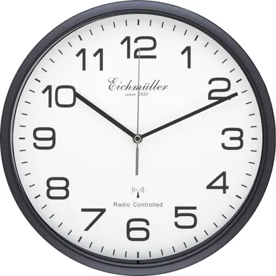 Produktbild von Eichmüller → Wanduhr 30cm schwarz für Küche Diele Wohnzimmer  → 34339