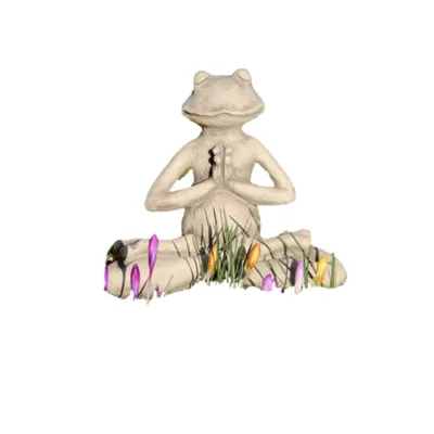 Produktbild von Schöner Yoga Frosch Lotus aus Steinguss Frostfest Witterungsbeständig V-114255