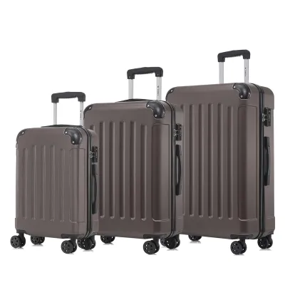 Produktbild von yonsly Premium Reisekoffer TSA-Schloss,YKK-Reißverschluss Hartschalen-Koffer Kabinenkoffer Rollkoffer Suitcase Handgepäck (Braun, M-L-XL-Set)