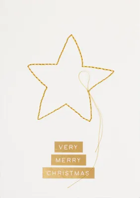 Produktbild von Weihnachtsfadenkarte "Very merry christmas"