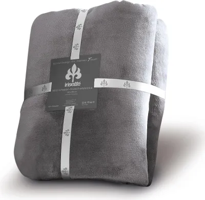 Produktbild von Irisette Kuscheldecke uni Decken Relax 8900  Farbe grau Größe  150 x 200 cm