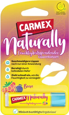 Produktbild von Carmex Naturally Stick Beere - Lippenpflege für trockene Lippen - 4,25g
