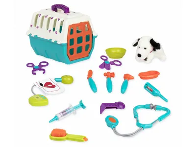 Obrázok produktu pre Battat – Súprava "Veterinár pre dalmatína" – Hračka na hranie rolí veterinára – Súprava na starostlivosť o psa – Plyšové šteňa a nosná taška – Veterinárska súprava pre malé deti – od 2 rokov