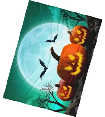 Imagen del producto de Manta infantil con diseño de calabaza, temática de Halloween, 150x200 cm