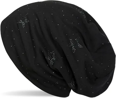 Produktbild von styleBREAKER Beanie Mütze mit Strass Sterne und all over Strasssteine, Slouch Longbeanie, Damen 04024116