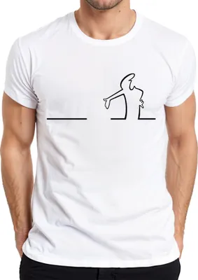 Produktbild von Balum La Linea Lui Osvaldo Cavandoli Cartoon Balum Balum Herren T-Shirt, Weiß, L