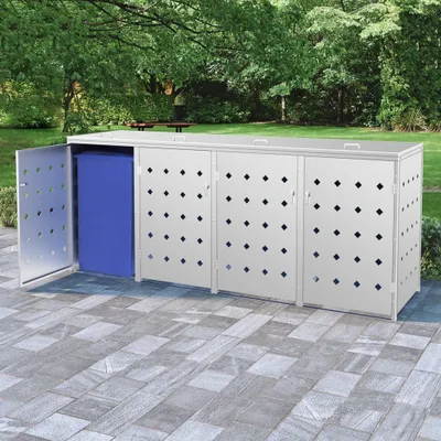 Produktbild von Mülltonnenbox für 4 Tonnen 240 L Edelstahl