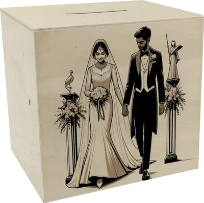 Produktbild von Hochzeitskasse Spardose aus Holz