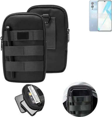 Produktbild von K-S-Trade Holster Gürtel Tasche kompatibel mit Infinix Note 12 Handy Tasche Schutz Hülle dunkel-grau viele Fächer, 1x