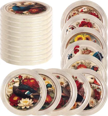 Produktbild von KADAX Schraubdeckel fi82 mm, Twist-Off-Deckel Set aus Metall, Ersatzdeckel für Einmachgläser, Deckel mit 6 Einrastzähnen für Sturzgläser und Einmachgläser (Vogel, 10 Stück)