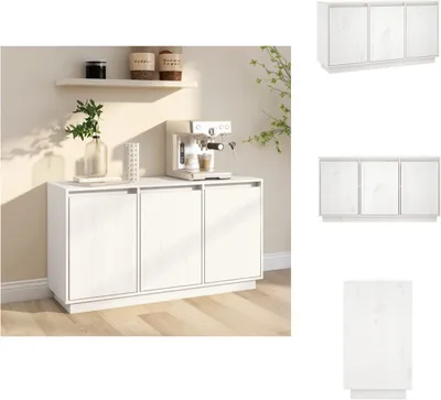 Produktbild von vidaXL Sideboard Weiß 111x34x60 cm Massivholz Kiefer - Sideboards