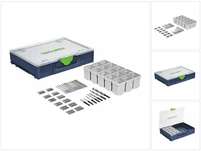 Produktbild von Festool Systainer SYS3 ORG M89 CE-M Organizer ( 576931 ) Sonderedition Blau + 94 tlg. CENTROTEC Zubehör Set
