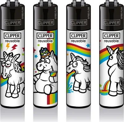 Produktbild von Clipper Feuerzeuge 8er Set: Einhörner Best of