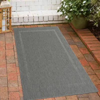Produktbild von Klassischer Sisalteppich mit dezenter Bordüre in anthrazit Größe - 80 x 150 cm