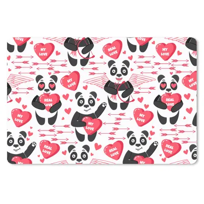 Produktbild von MuchoWow® Schreibtischunterlage Panda - Liebe - Beziehung 60x40 cm - XXL Mauspad - Großes Mauspad