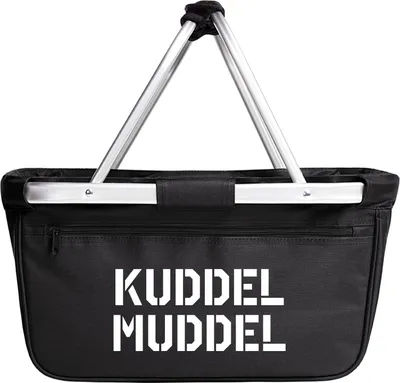 Produktbild von Huuraa Einkaufskorb Kuddelmuddel Schriftzug 20 Liter Black faltbarer Tragekorb Geschenkidee