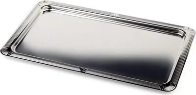 Produktbild von APS 12000 GN-Tablett PROFI LINE 1/2, Edelstahl hochglanzpoliert, mit Dekorrand, 32,5 x 26,5 cm, Höhe 1,5 cm,  Germany