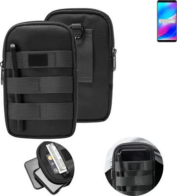 Produktbild von K-S-Trade Holster Gürtel Tasche kompatibel mit Blackview Max 1 Handy Tasche Schutz Hülle dunkel-grau viele Fächer, 1x