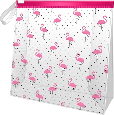 Produktbild von KillyS Stilvolle Transparente Kosmetiktasche mit Elegantes Flamingo-Muster