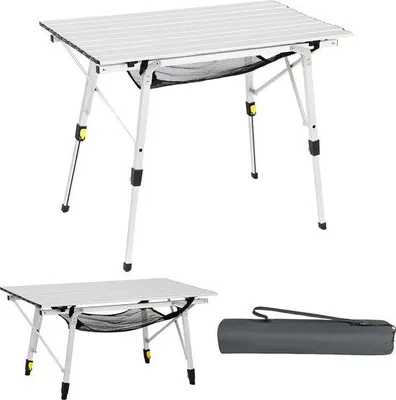 Produktbild von Famanu Campingtafel höhenverstellbar, klappbar, Aluminium, 90 x 53 cm, für 4 Personen