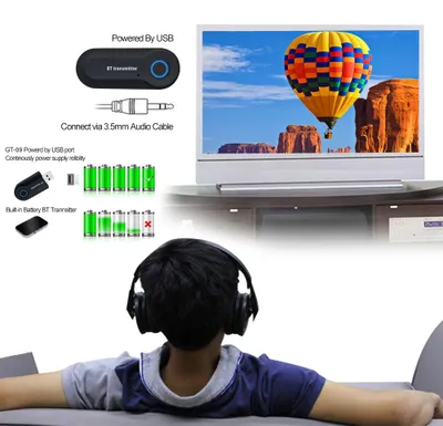 Obrázek produktu pro Bluetooth audio vysílač, bezdrátový adaptér, streamování stereofonní hudby pro televizi, DVD přehrávač, počítač, MP3 přehrávač