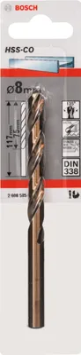 Produktbild von Metallbohrer HSS-Co, DIN 338, 8 x 75 x 117 mm, 1er-Pack
