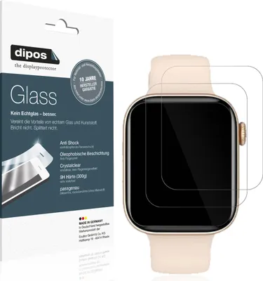 Produktbild von 2x Schutzfolie für Fireboltt Ring 2 - Anti-Shock 9H Folie dipos Glass Kunststoffglas