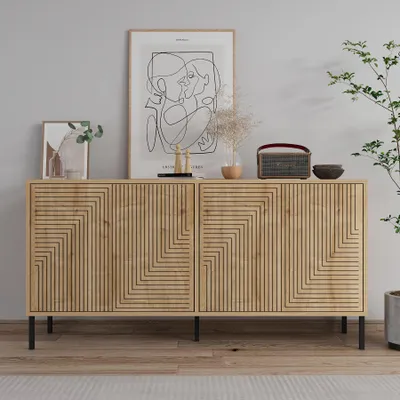 Obrázok produktu pre Skye Decor, Evolet – Sapphire Oak, konzolový stolík, dub Sapphire, 100 % melamínom potiahnutá drevotriesková doska, 150 x 36 x 75 cm