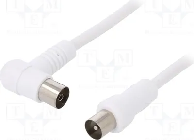 Zdjęcie produktu dla 1 x Kabel 75Ω, ekranowany, podwójny, 2,5 m, biały, 67360 - kabel do połączeń koncentrycznych