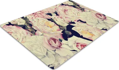 Produktbild von Stuhlunterlage Bürostuhlunterlage 120 cm x 90 cm Bodenmatte Bürostuhlunterlage - Weiße Rosen