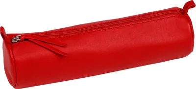 Produktbild von Clairefontaine 6x Schlampermäppchen Leder einfarbig Ø5,5x22cm Rot 8308C