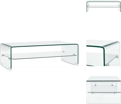 Zdjęcie produktu dla vidaXL Pufa szklana przezroczysta 98×45×31 cm Serce szklane - Pufa szklana