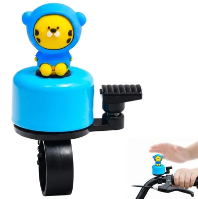 Productafbeelding van Fietsbel voor kinderen met blauw tijgerdesign, luid & helder geluid