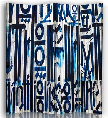 Produktbild von Paravent - Raumteiler Symbole - Dekorativer Raumtrenner cm. 145x170 (4 x)