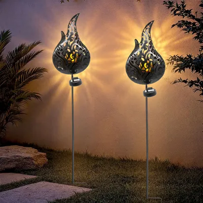 Immagine prodotto di 2.06 Spina solare da giardino in set da 2 - circa 92x17x17 cm - decorazione da giardino palla di fuoco illuminata