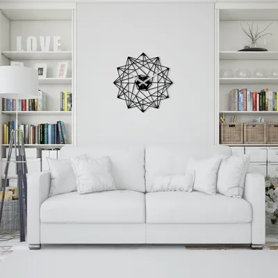 Produktbild von Opviq, Enzoclock - S015, Wanduhren, Schwarz, Metall, 48 x 48 cm