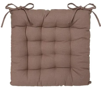 Image de Assise de chaise matelassée coton 38 x 38 cm taupe