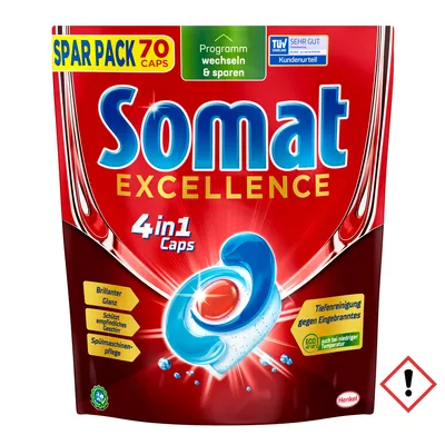 Produktbild von Somat Caps Excellence 4in1 70 Stück