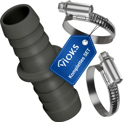 Produktbild von VIOKS Verbinder + 2 Schlauchschelle für 19/19mmØ Waschmaschine Geschirrspüler