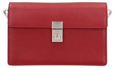 Produktbild von Lux Damen Schultertasche, echtes Leder, Verschluss mit Druckknopf, hergestellt in Italien
