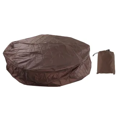 Zdjęcie produktu dla Okrągła osłona do wanny hydromasowej, 190x30 cm – wodoodporna osłona ochronna wykonana z tkaniny poliestrowej 190T, przeznaczona do mebli ogrodowych i wanien hydromasowych, kolor brązowy