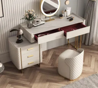 Image de Coiffeuse Miroir mural Coiffeur Commode Consoles Tables Chambre à coucher Table Nouveau