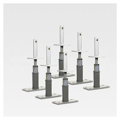 Produktbild von Pfostenträger mit Bodenplatte 160 x 80 x 6 mm (6 Stück) höhenverstellbar mit Trägerplatte 80 x 80 x 6 mm