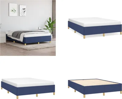 Obrázok produktu pre vidaXL Rám postele modrý 140x200 cm látka - Rám postele - Rámy postelí - Rám postele - Posteľ