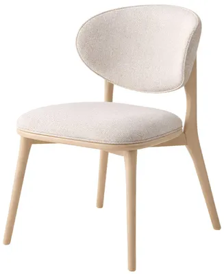 Image de Chaise de style moderne, couleur beige clair, en bois, idéale pour le salon ou la cuisine